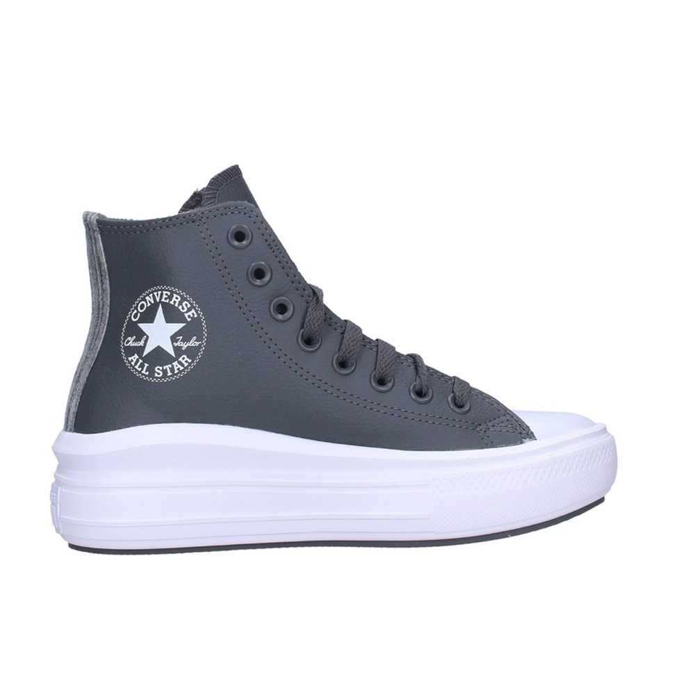 Converse Chuck Taylor women’s walking shoe high top gray grey white lace up 7